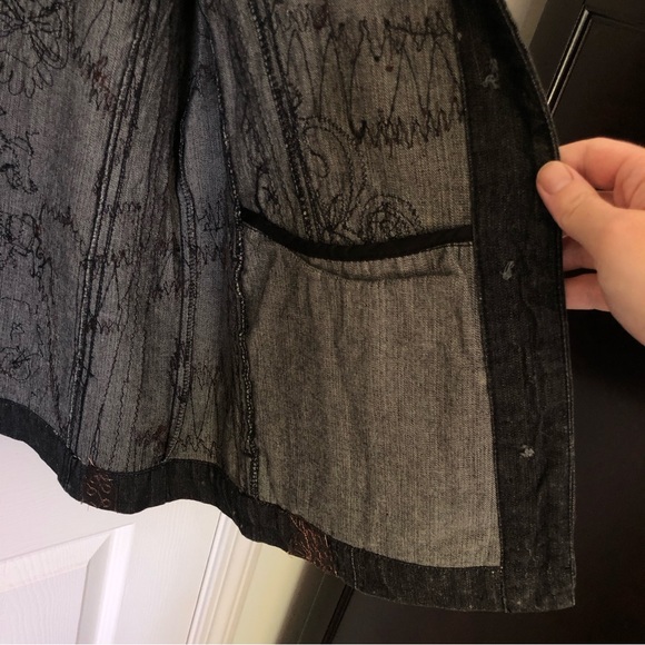 Chicos dark jean jacket with bronze stitching and bead detail - Picture 9 of 9